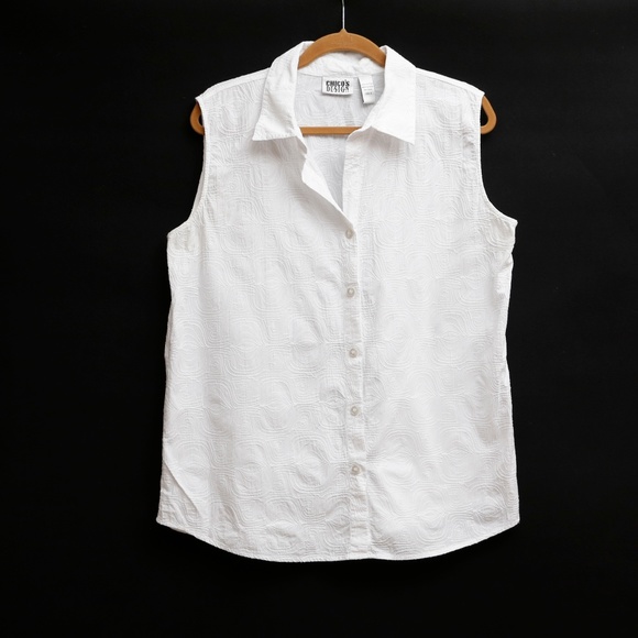 Chico's Design Tops - Chico's Design - Embroidered Cotton sleeveless top